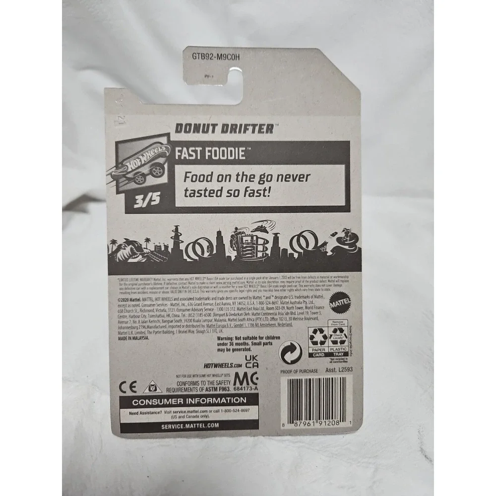 Hot Wheels Fast Foodie 3/5 Donut Drifter 60/250 1:64‎ 083021DMT4